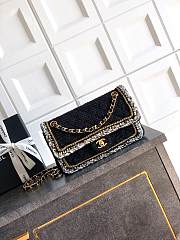 Chanel High quality 25k New Knitting OHANEL black bag 25cm - 1