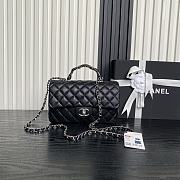 Chanel Silver chain 25B double C logo handle CF mini black bag AS5702 13.5×22.5×6cm - 5