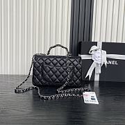 Chanel Silver chain 25B double C logo handle CF mini black bag AS5702 13.5×22.5×6cm - 6
