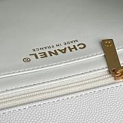 Chanel gold chain 25B double C logo handle CF mini white bag AS5702 13.5×22.5×6cm - 6