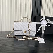 Chanel gold chain 25B double C logo handle CF mini white bag AS5702 13.5×22.5×6cm - 3