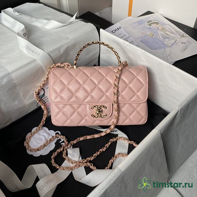 Chanel 24A double C logo handle CF mini pink bag AS4924 - 1