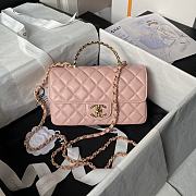 Chanel 24A double C logo handle CF mini pink bag AS4924 - 4