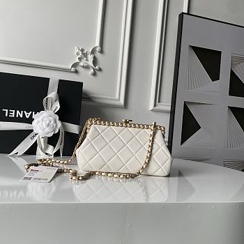 Chanel High quality 26C Pearl Evening Bag white AS5912 10×20×7cm