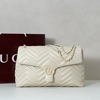 Cucci High quality Marmont white large bag 37.5X21X9cm