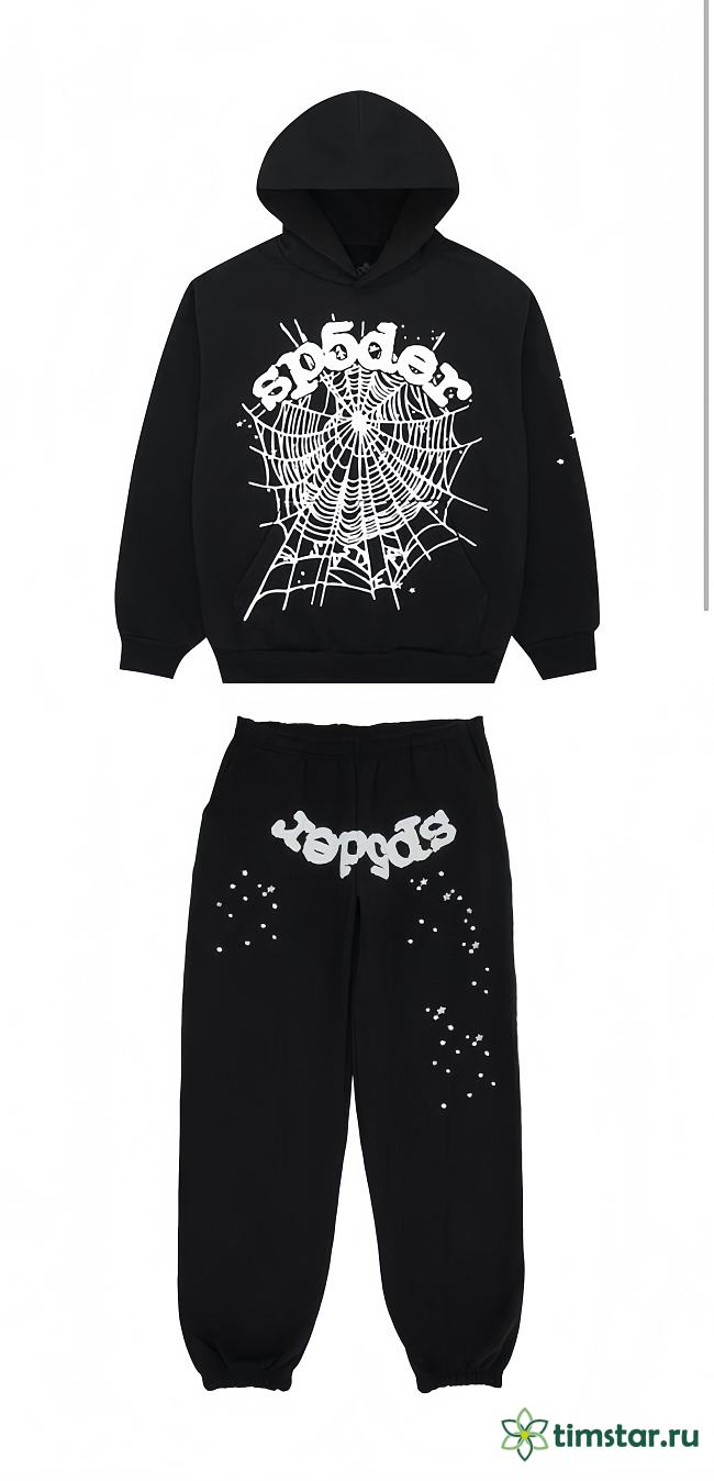 Sp5der SS24 OG Web Black Hoodie and Pants a Set black - 1