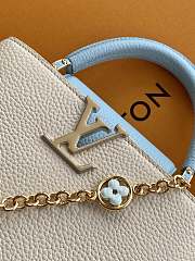LV Capucines High-quality Pearl White with Blue Gold bag M23954 27x17.5x9CM - 2
