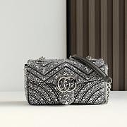 Cucci High quality GG Marmont crystals small shoulder bag 22x12.5x6cm - 1