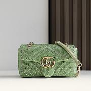 Cucci High quality GG Marmont crystals small shoulder bag 837280 22x12.5x6cm  - 1