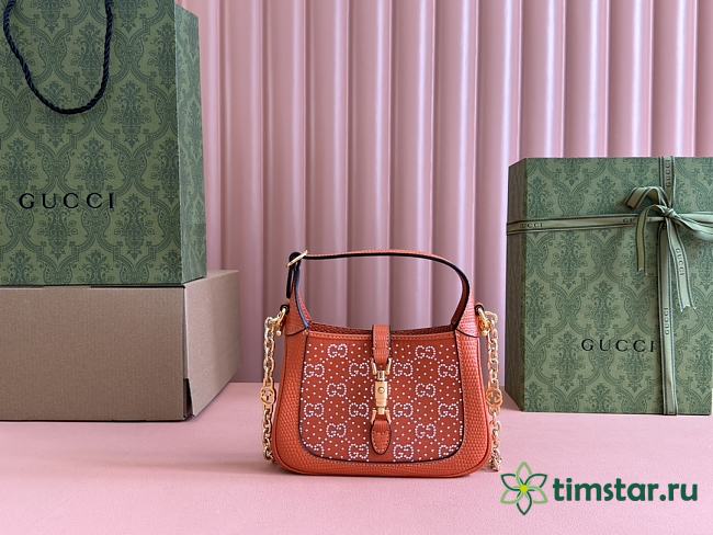Gucci Jackie 1961 crystals mini crossbody bag 19*13*3cm 4 - 1