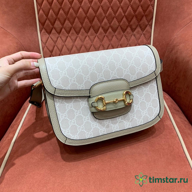 Gucci Horsebit 1955 crossbody white bag 20.5*14*5cm - 1