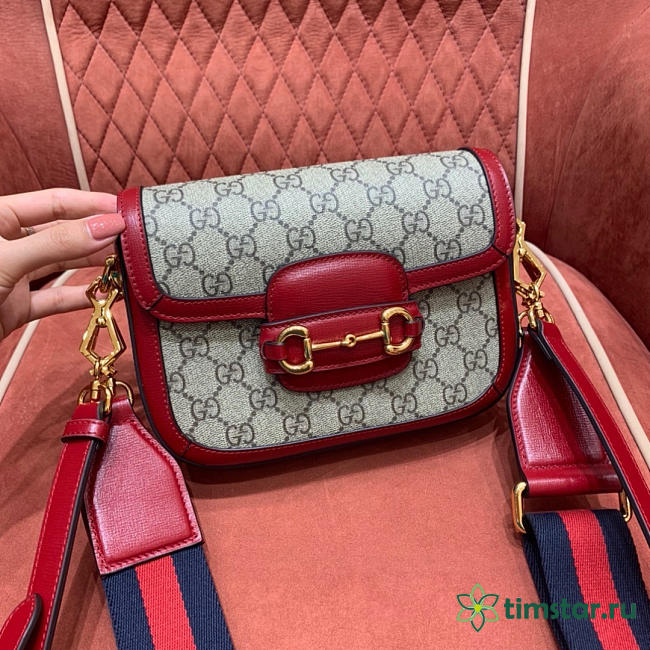 Gucci Horsebit 1955 crossbody red bag 20.5*14*5cm - 1