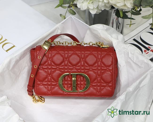 DIOR CARO Red BAG M9241U 20x12x7cm  - 1