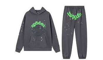 Sp5der SS24 OG Web grey Hoodie and Pants a Set grey