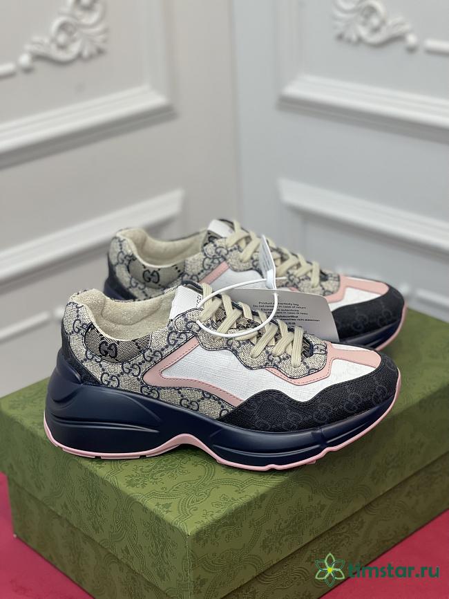 GUCCI Rhyton lace-up low-top chunky sneakers - 1