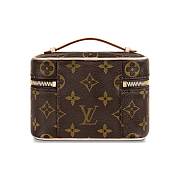 LOUIS VUITTON NICE NANO Classic Monogram Zipper Closure Makeup Handbag - 3