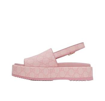 GUCCI GG Platform platform buckle strap sandals, pink