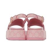 GUCCI GG Platform platform buckle strap sandals, pink - 2
