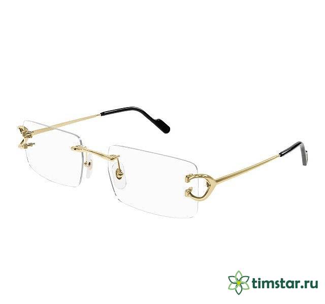 CARTIER solid color temple design optical frame, gold - 1