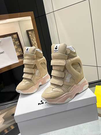 Isabel Marant Balskee Leather Velcro Sports High-Top Casual Shoes