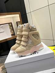 Isabel Marant Balskee Leather Velcro Sports High-Top Casual Shoes - 4