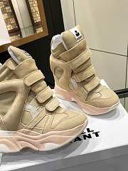 Isabel Marant Balskee Leather Velcro Sports High-Top Casual Shoes - 2